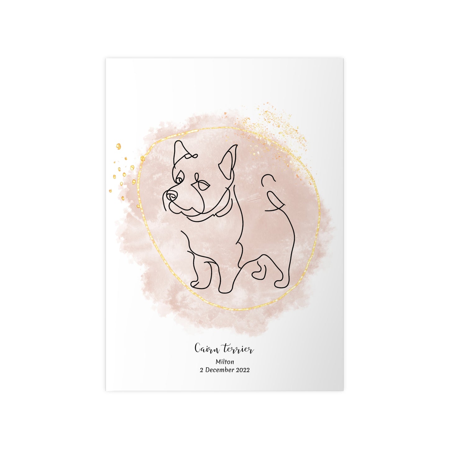 Minimalistisk beige poster med Cairnterrier, personlig design från Colorful Pets