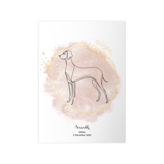  Minimalistisk beige poster med Azawakh, personlig design från Colorful Pets