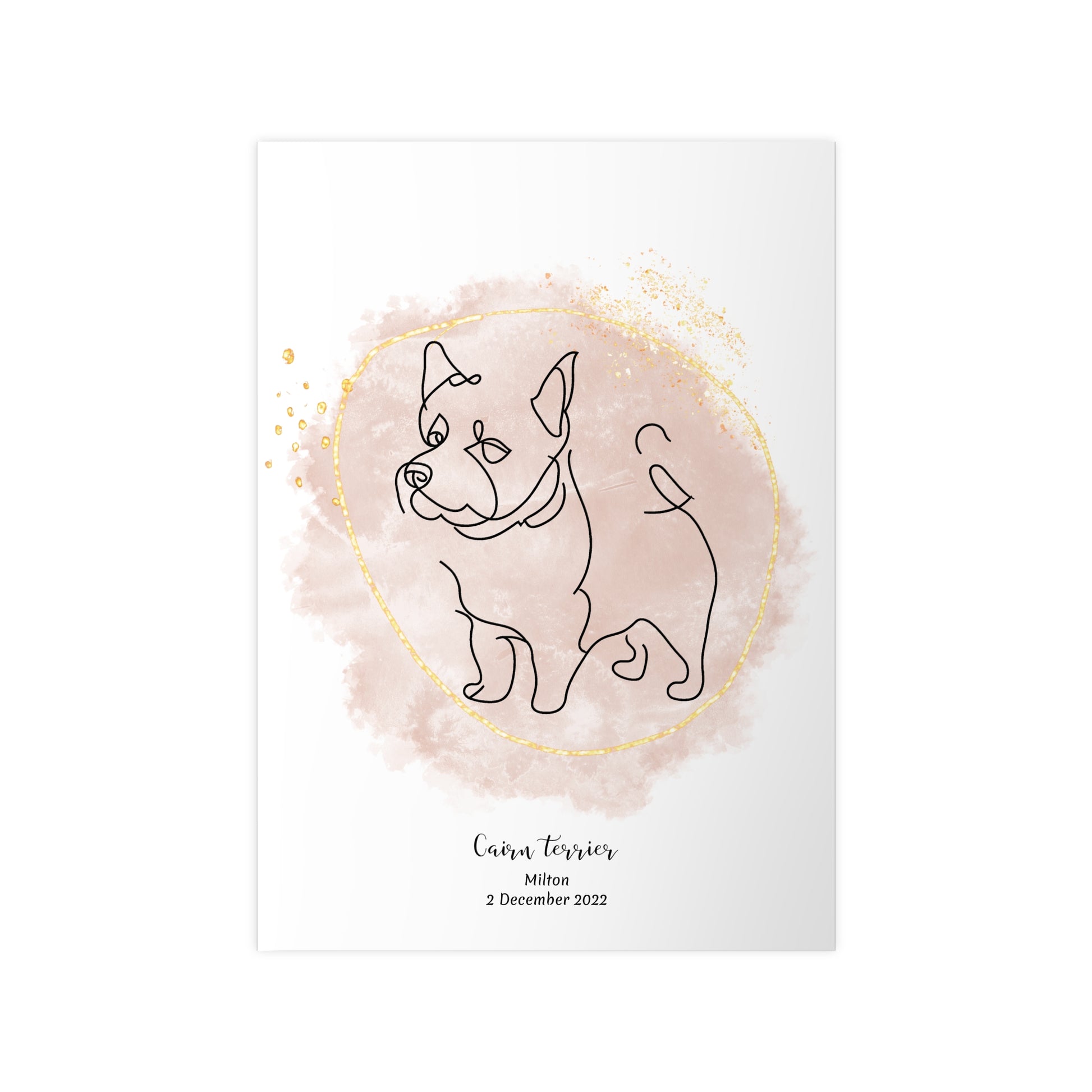 Minimalistisk beige poster med Cairnterrier, personlig design från Colorful Pets