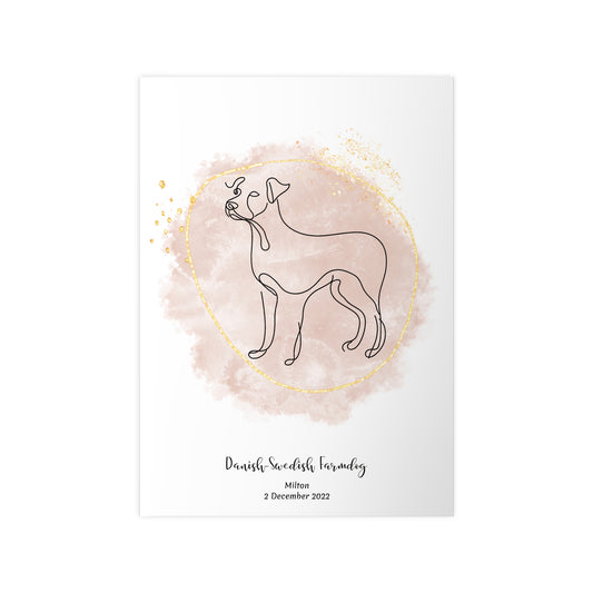 Minimalistisk beige poster med Dansk-Svensk Gårdshund, personlig design från Colorful Pets