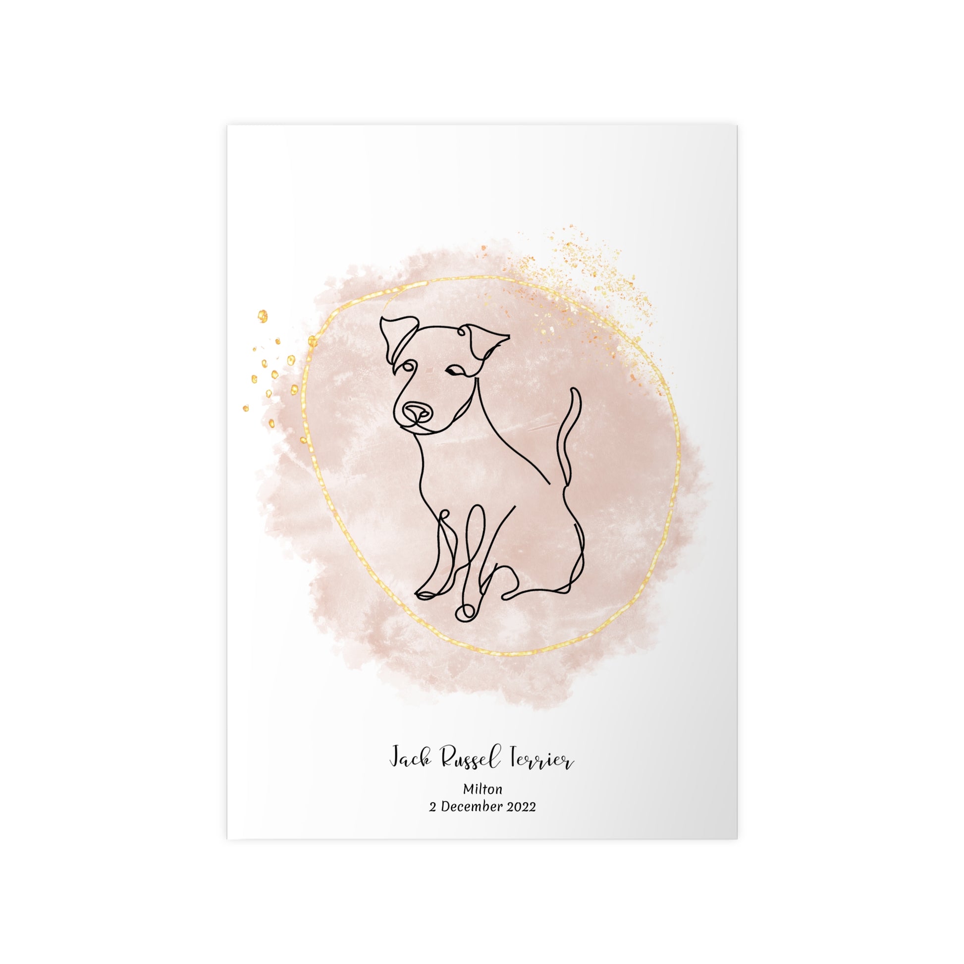Minimalistisk beige poster med Jack Russel Terrier, personlig design från Colorful Pets.