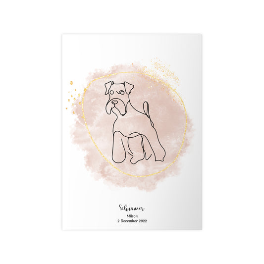  Minimalistisk beige poster med Schnauzer, personlig design från Colorful Pets.