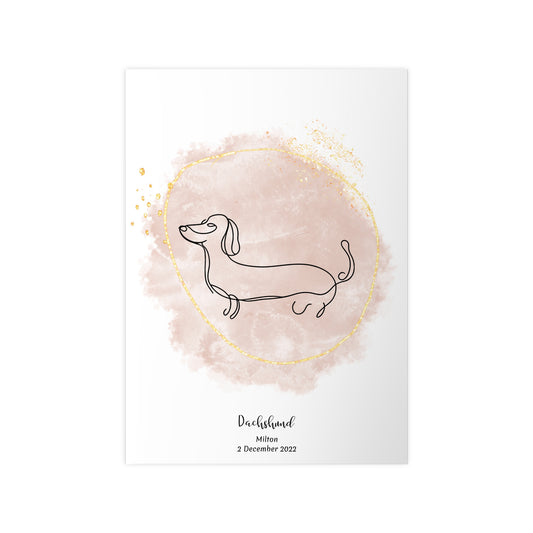 Minimalistisk beige poster med Tax, personlig design från Colorful Pets.
