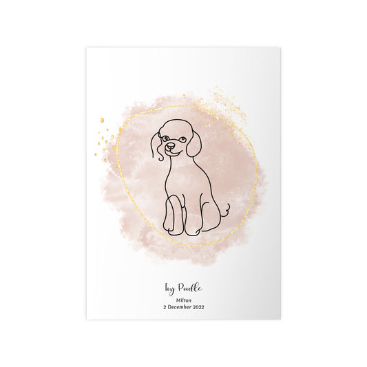 Minimalistisk beige poster med Toy Pudel, personlig design från Colorful Pets.