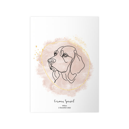 Minimalistisk beige poster med Wachtelhund, personlig design från Colorful Pets.